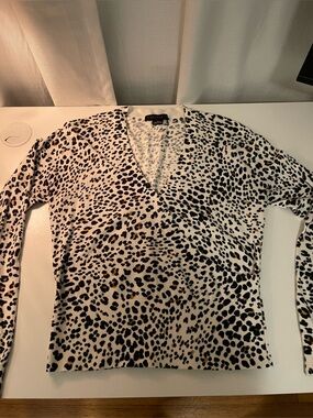 Sanctuary Cream Leopard Print Top with Black & Brown Spots